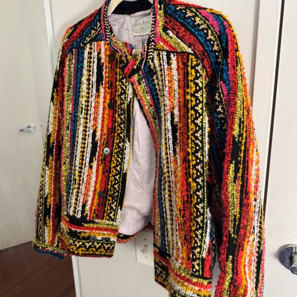 FORTE FORTE BLOUSON JACQUARD PARAISO JACKET - FIESTA - Picture 6 of 10